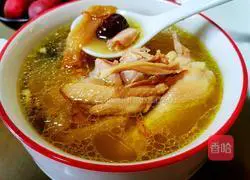 Illustration of how to make chicken soup with colorful mushrooms 16