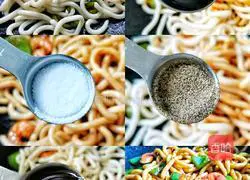 Black pepper, shrimp, ham and udon noodles recipe 2