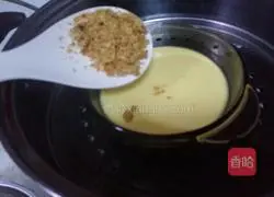 # steamed vegetables#walnuts Illustration of how to make steamed egg custard 10