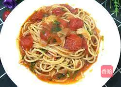 Illustration of how to make red sauce tomato pasta 13