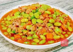 Illustration of how to make fried edamame with minced meat 16