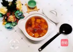 Illustration of how to make peach gum pumpkin glutinous rice soup 9