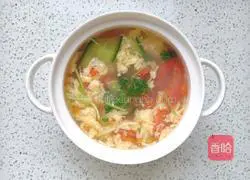 Tomato, Cucumber and Egg Soup (oil-free version) Practice illustration 9
