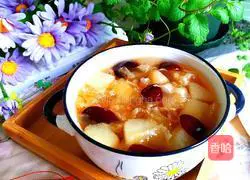  Illustration of how to make rock sugar, snow pear and white fungus soup 9