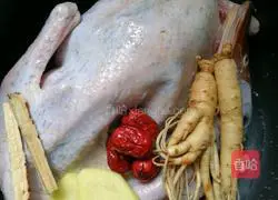 fresh ginseng Illustration of how to make duck soup 1