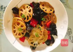 Illustration of making fungus and lotus root 10