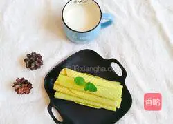 Illustration of how to make spinach juice egg rolls 12