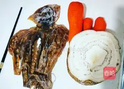 Illustration of how to make octopus powder, arrowroot, carrot and pork bone soup 2