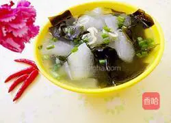 Recipe for shrimp, winter melon and kelp soup 7