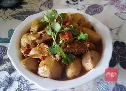 Illustration of how to make taro chicken 10