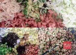 Illustration of how to make dumplings stuffed with cabbage, fungus and sea rice 4