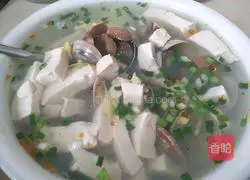Illustration of how to make clam tofu soup 8