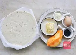 Illustration of how to make poppy milk cheese sweet potato pancakes 1
