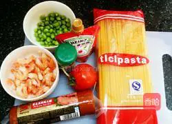 Illustration of how to make shrimp pasta 1