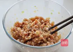 Illustration of how to make dumplings stuffed with pork and three delicacies 4