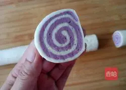 Illustration of how to make purple sweet potato double-color rolls 9