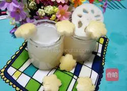 Illustration of how to make pear and lotus root juice 4