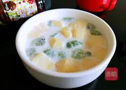 Illustration of how to make fruit milk oatmeal 9