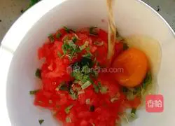 Illustration of how to make tomato egg pancake 3