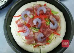 Bacon Shrimp Cheese Pizza Recipe Illustration 8