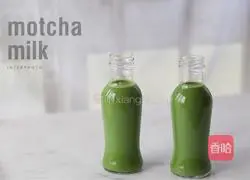 Illustration of how to make matcha milk 11