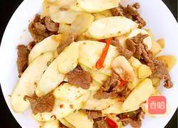 Illustration of how to make wild rice stir-fried beef 7