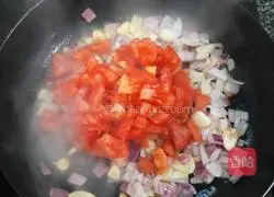 Illustration of how to make red sauce tomato pasta 6