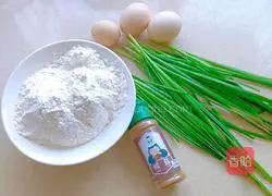 Illustration of how to make chive egg pancake 1