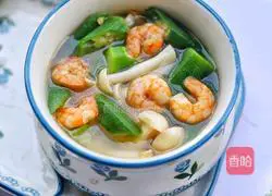 Healthy and nutritious okra, shrimp and mushroom soup recipe 13