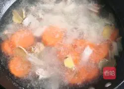 Carrot Illustration of how to make yam and pork ribs soup 8