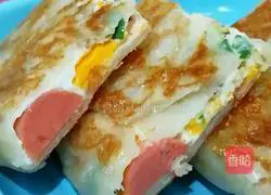 Illustration of how to make egg hand cakes 12