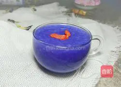 Illustration of how to make butterfly pea flower yam juice 9
