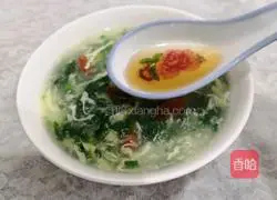 Illustration of how to make wolfberry, shepherd's purse and egg soup 15