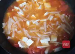 Illustration of making enoki mushroom tofu soup 9
