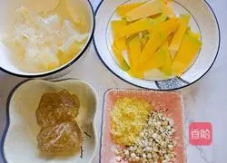 Illustration of how to make millet, pumpkin and white fungus sweet soup 1