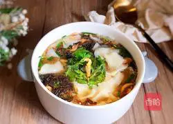 Illustration of how to make dumpling skin noodle soup 11