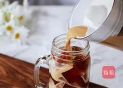 Illustration of making tea jelly and pearl milk tea 12