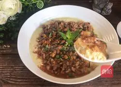 Illustration of how to make minced meat and steamed eggs 16