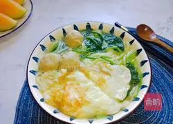 Illustration of how to make spinach, meatballs and egg noodles 8