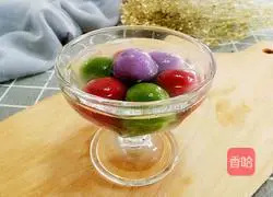 Illustration of how to make colorful glutinous rice balls 1