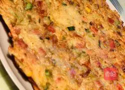 Illustration of how to make butter and cheese fried potato pancakes 8