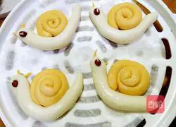 Milk Pumpkin Snail Steamed Buns Recipe Illustration 15