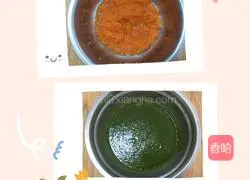 Illustration of homemade vegetable juice flower rolls 1