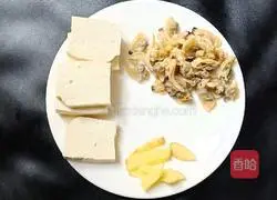 Illustration of how to make tofu and clam broth 2