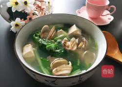 Illustration of how to make cabbage, clams and tofu soup 14