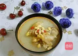 Illustration of how to make pig's feet and soybean soup 9