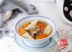 Illustration of how to make pork ribs, yam and carrot soup 12