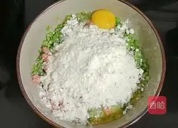 Pea ham and egg cake Practice illustration 6