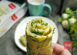 Leek Pancakes - Illustration of how to make magical flour 9