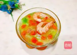 Illustration of how to make South American white shrimp and carrot soup 1